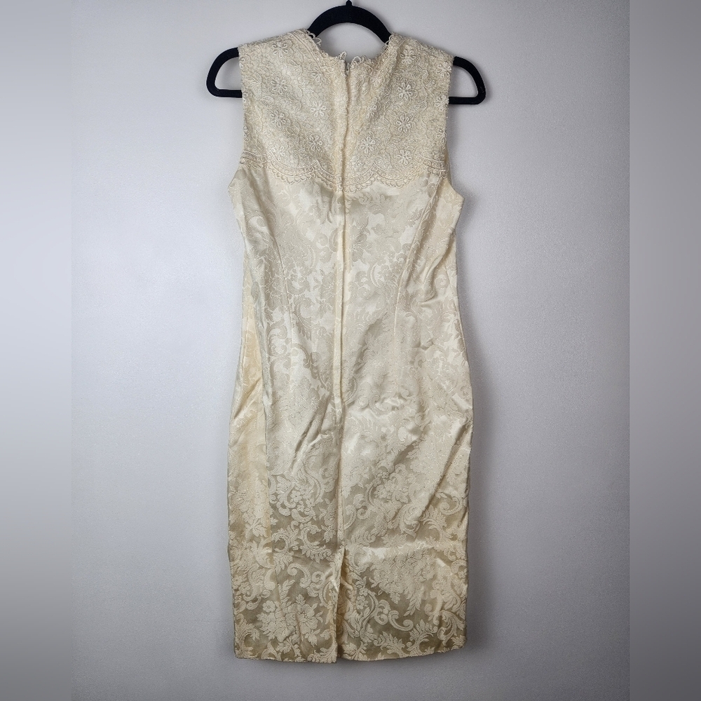 Jessica McClintock Vintage Bridal Lace Knee Length Dress Wedding Size 10 - Picture 2 of 8